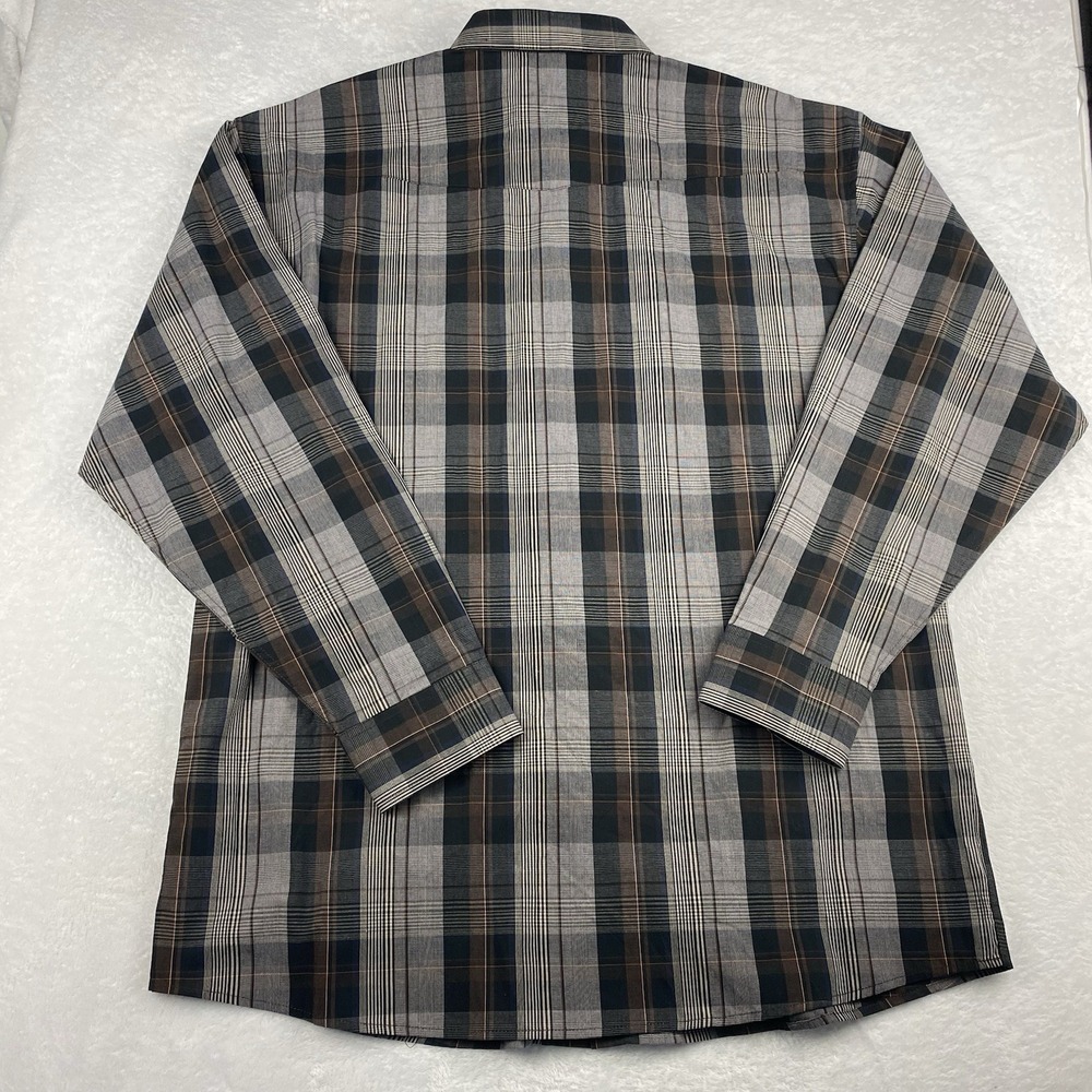 PANHANDLE Select‎ Western Shirt Mens Large Brown/Gray Plaid Pearl Snaps NWT! - Picture 8 of 8